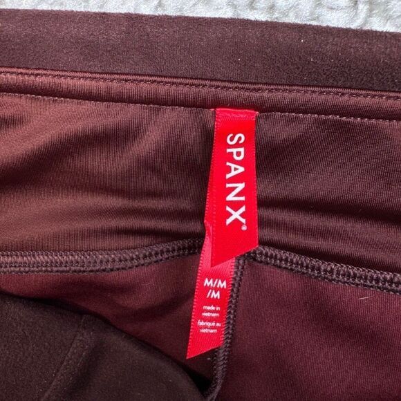 Spanx Black Faux Suede Legging Maroon Red - Picture 5 of 9